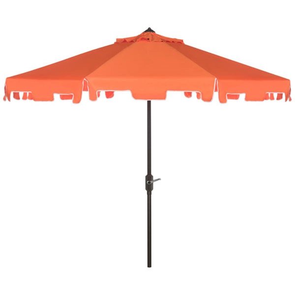 Safavieh Zimmerman 9 ft. Market Umbrella, Orange and White PAT8000G